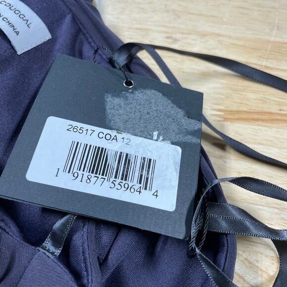 Mac Duggal NWT Foldover Ruched Jersey Off-The-Shoulder Slit Gown Sz 12 Charcoal - Picture 5 of 9